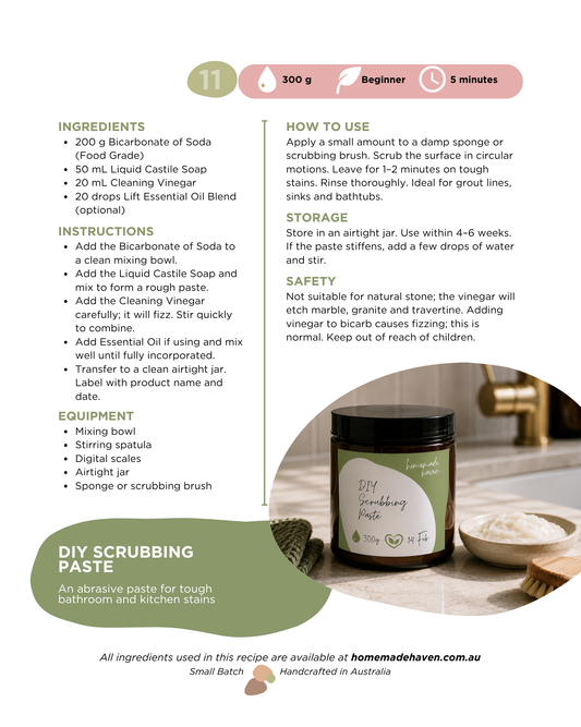 DIY Scrubbing Paste Recipe Card