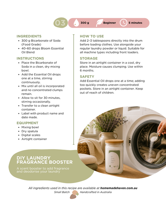DIY Laundry Fragrance Booster Recipe Card