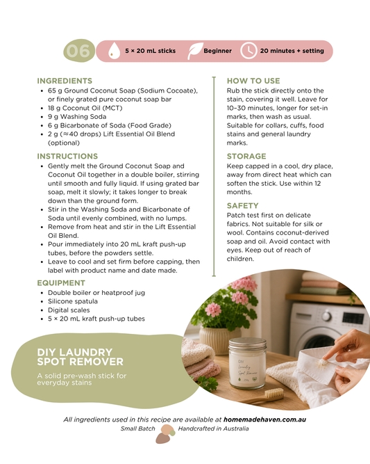 DIY Laundry Spot Remover Recipe Card
