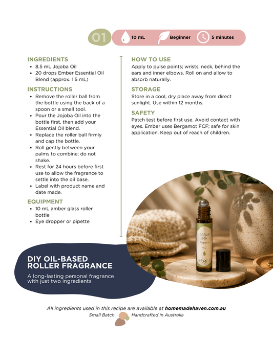 DIY Oil-Based Roller Fragrance Recipe Cards