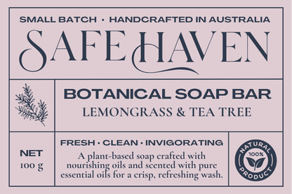 SafeHaven Lemongrass & Tea Tree Soap Bar