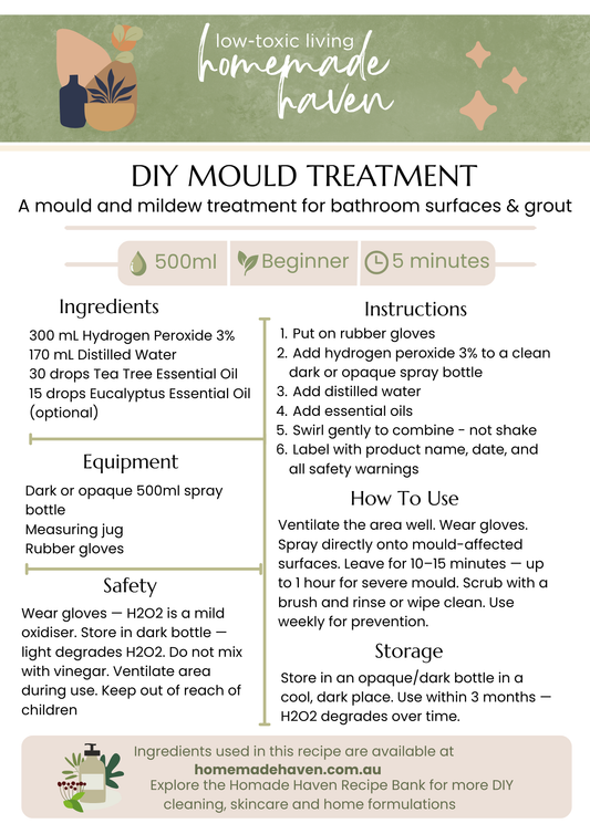 DIY Mould Treatment Recipe Card